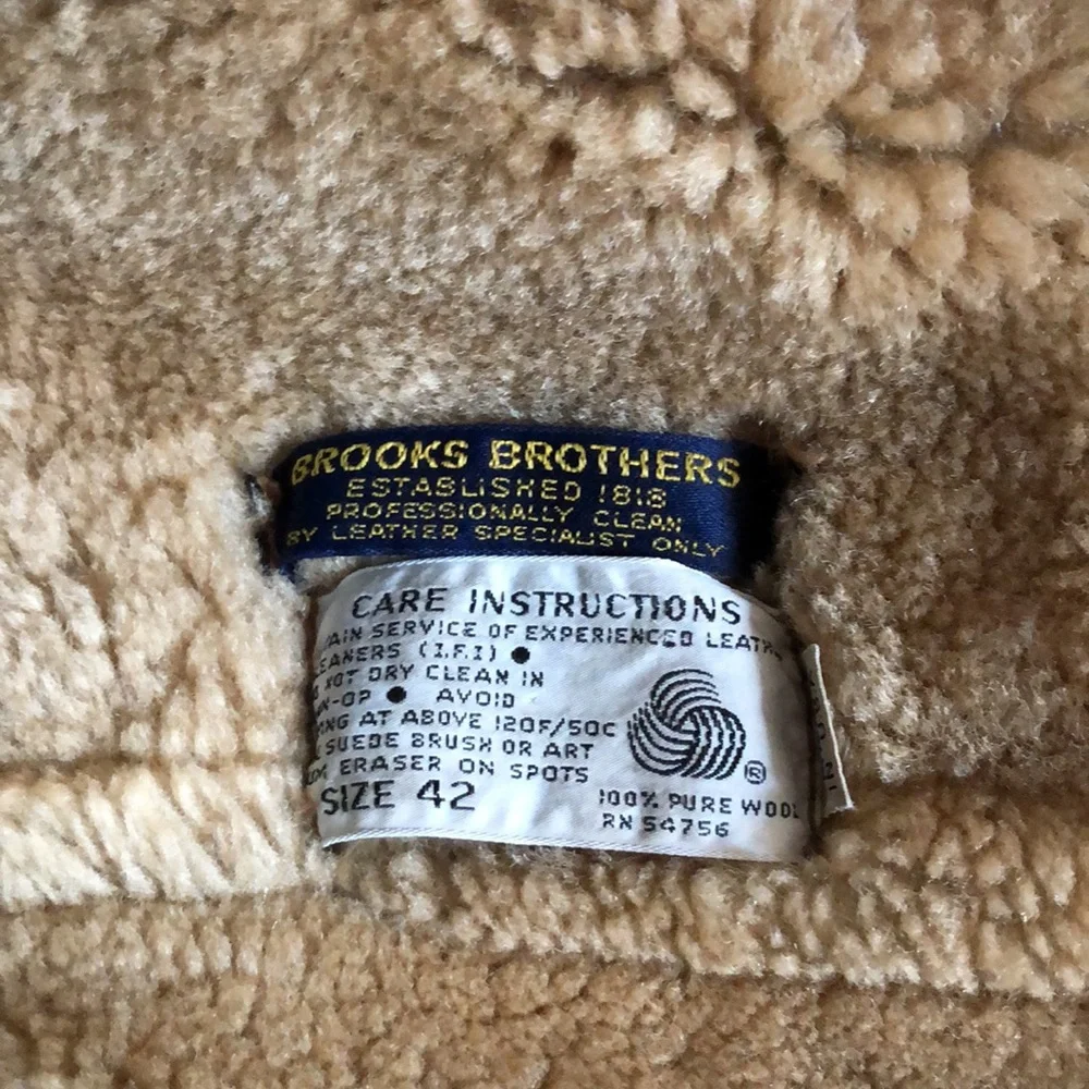 VINTAGE - Genuine Shearling Brooks Brothers Mens Jacket - Picture 5 of 6